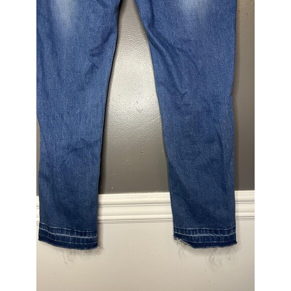 Denim & Rivets Jeans Womens 16 Blue Distressed Raw Hem Skinny Stretch Ankle - Picture 6 of 8